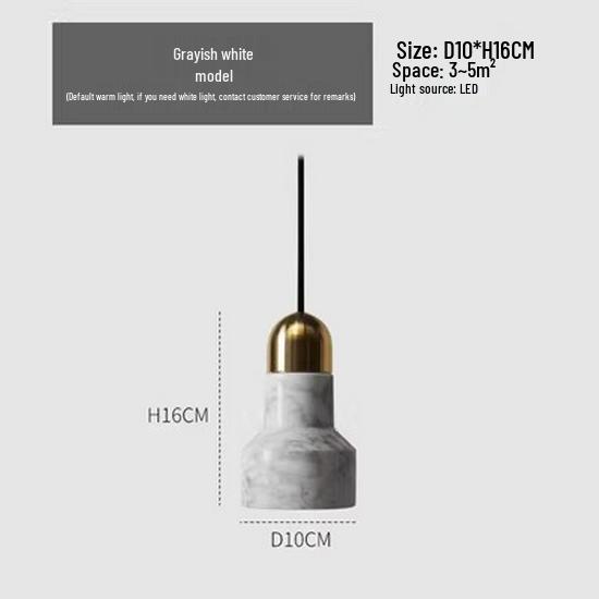 Nordic Marble Pendant Light - Modern Designer Bespoke Lighting for Bedside, Bar, and Restaurant. Warm Light белый