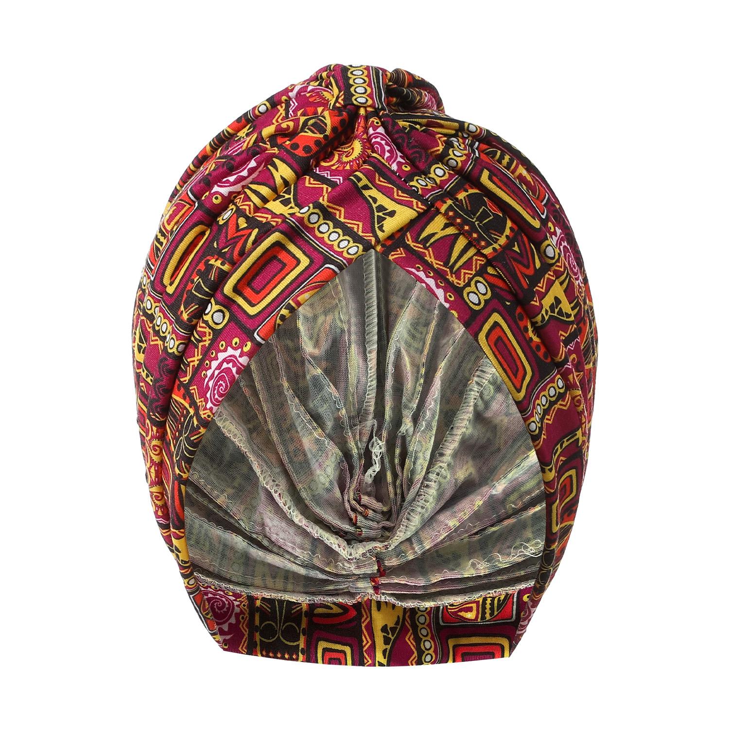 

Women Printed knot turban Indian Muslim Headwraps Chemo Cap Hijab Beanie Bonnet Head Wrap Bandanas Hair Loss Headscarf