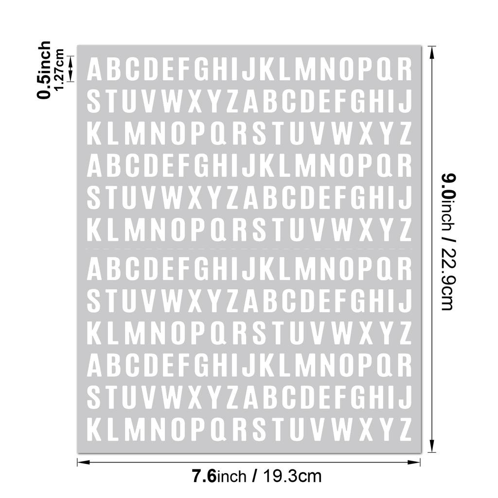 Mixed Size 1 Inch 2 Inch Alphabet Stickers Waterproof Vinyl for File Labeling Notebook Journal Industrial Use Durable