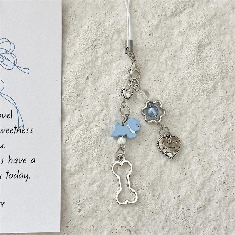 

Мультяшный Голубой Щенок Любовь Косточка Мобильная Цепочка Шнурок Милые Подвески для Сумки Брелок Подвесной Шнурок Шармы Аксессуары Подарки