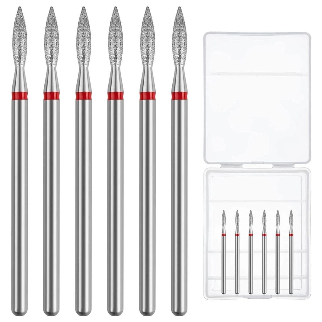 6pcs/SET Nail Dill Bits Diamond Milling Cutter for Manicure 3/32" Burr Electric Nail File Cuticle Remover Tool