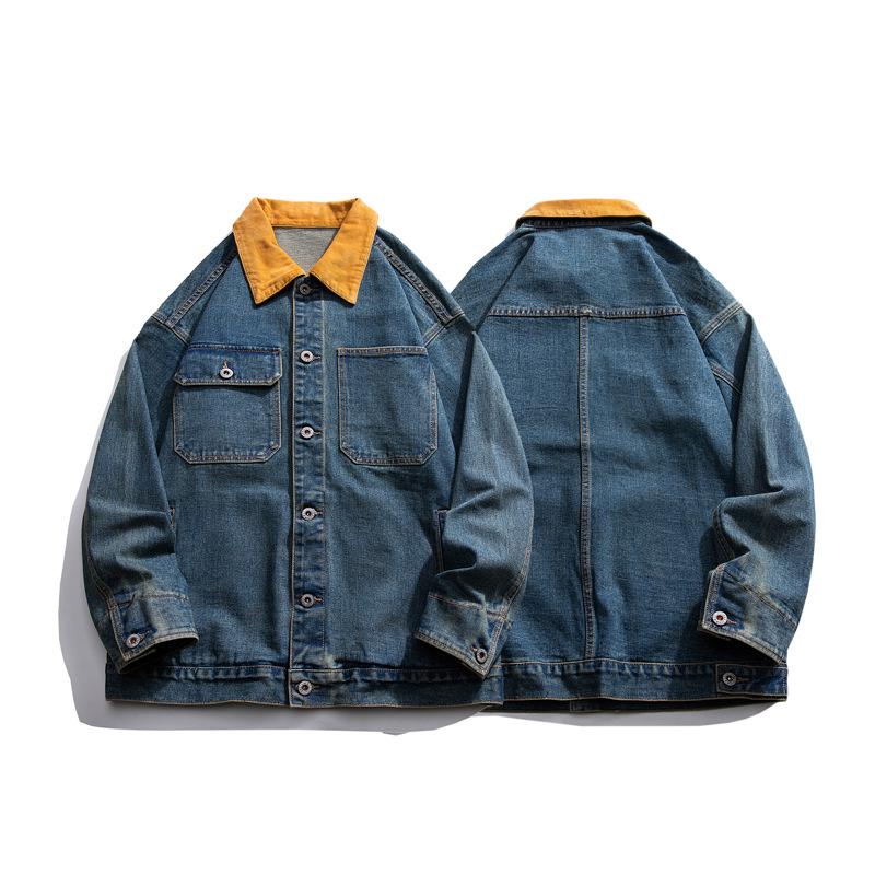 LEE 2025 Color Block Men’s Retro Denim Jacket - Loose Fit, Trendy, Slightly Wide