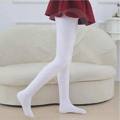 White Velvet Ballet Pantyhose for Girls - 90D Spring/Summer Dance Performance Tights