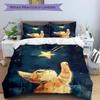 3Pcs Celestial Kitty Printed Bedding Set, Breathable And Soft,(Includes 1 Duvet Cover And 2 Pillowcases, Quilt Not Included) yy250815190
