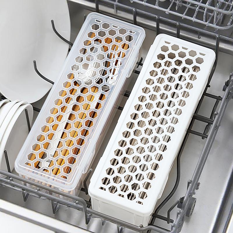 Dishwasher Tableware Cleaning Box Chopstick Cage Plastic Chopsticks Spoons Drain Storage Rack Tableware Storage Basket