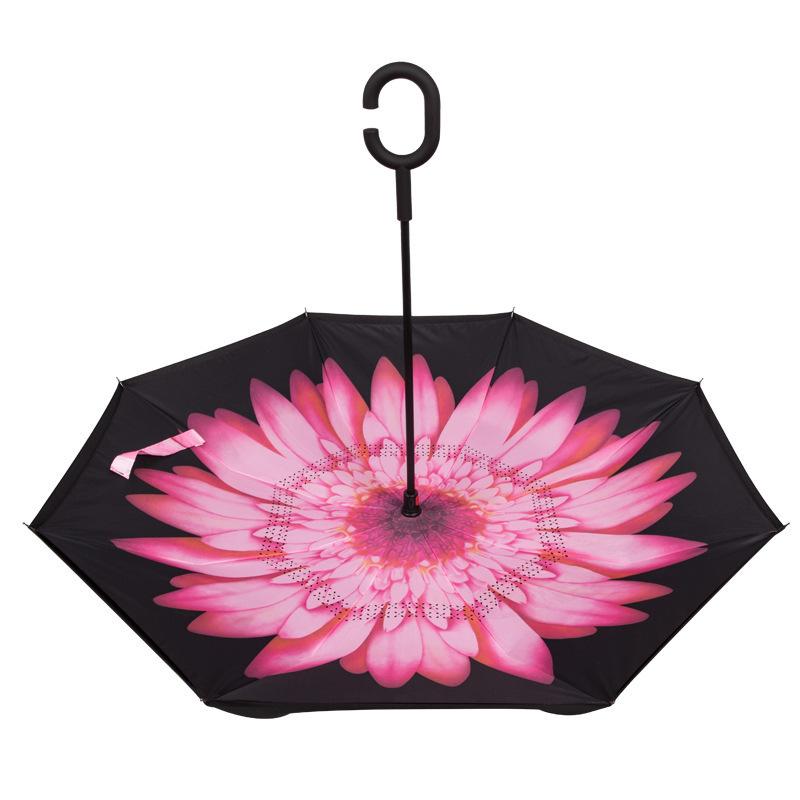 

Зонт с длинной ручкой, 8 костей, перевернутый, типа С, не промокающий, удобный для удержания зонт-зонтик