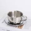 1Set Stainless Steel Coffee Mug With Spoon Saucer Placemat Heat Resistant Milk Cup Tea Mug Cup