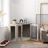 Dog Crate Furniture Side Table, with Cushion, 122 x 61 x 71cm - Walnut Brown