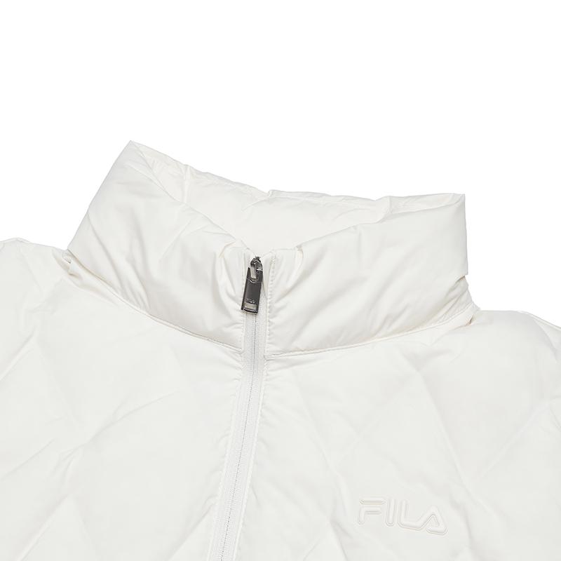 Fila Fleece Versatile Warm Casual Down Jacket Women Outerwear Oatmeal F11W448908FBG