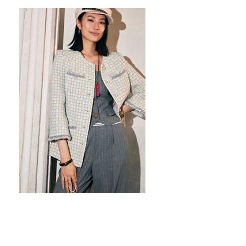 Blacknini Yin Waffle/"Mount Fuji" British Fabric Tweed Outwear/Shorts/Skirt