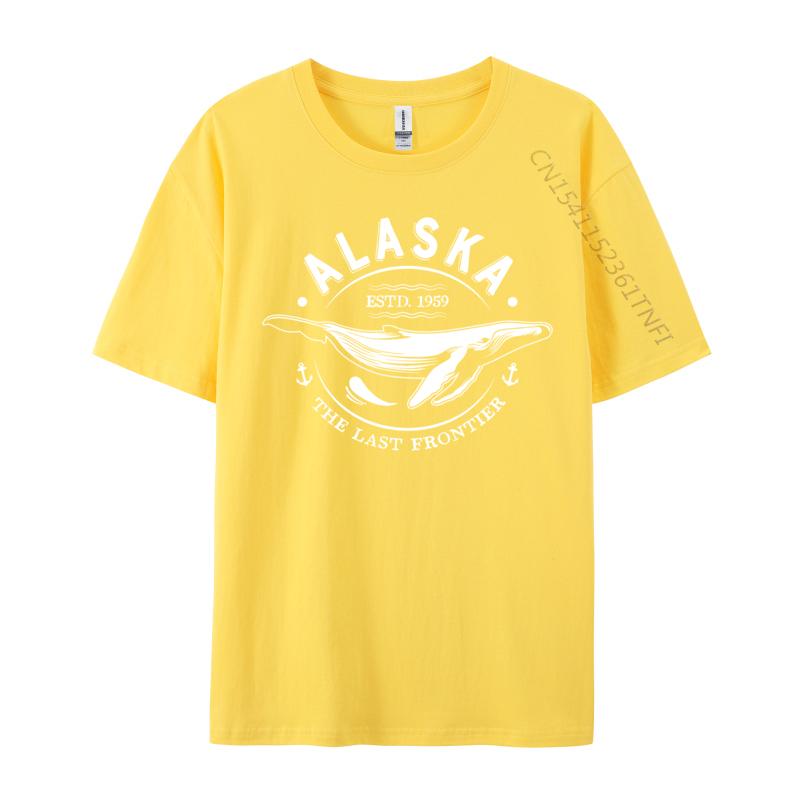 Normal T-shirts Alaska The Last Frontier Whale Home Cruise Vintage Design Custom T-Shirt For Men Premium Cotton Autumn Tops Tees