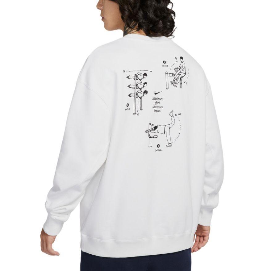 Nike Men's Casual Crewneck Pullover Long-Sleeve Sweatshirt White