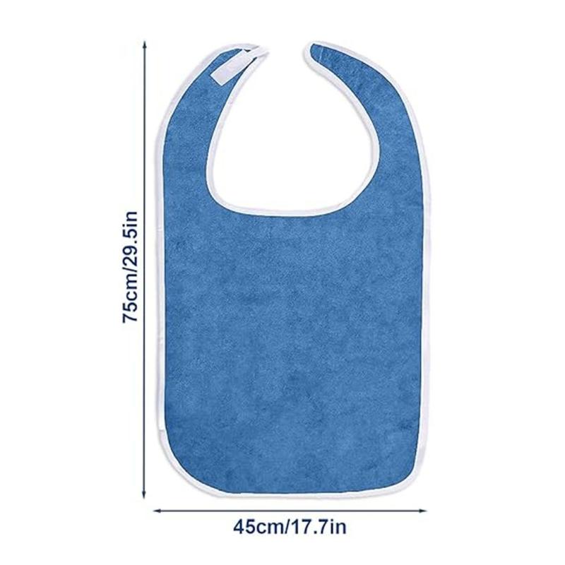 4Pieces Senior Dining Bibs Soft Polyester Fabric Adjustable Bibs For Adult Elderly Mealtimes Protections Feeding Supply