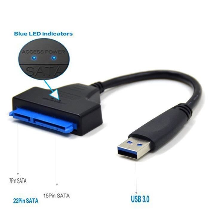 Câbles SATA SUNSEATON USB 3.0 vers SATA Convertisseur USB vers Adaptateur USB 3.0 vers SATA III vers SATA III Cable pour 191506
