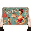 Dekoracja Pokoju "Baked" 2D Vintage Metalowe Logo Malowidło na Blasze, Sztuka Ścienna w Stylu Vintage, Odpowiednie do Barów, Kawiarni, Domków na Plaży, Podwórka