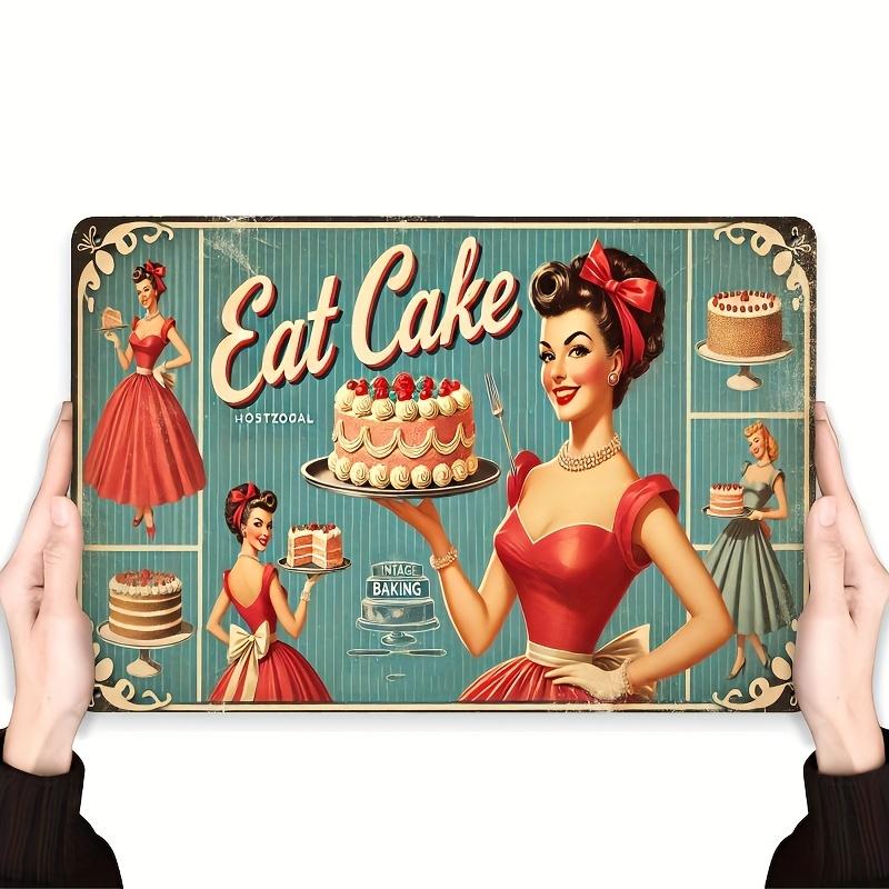 Dekoracja Pokoju "Baked" 2D Vintage Metalowe Logo Malowidło na Blasze, Sztuka Ścienna w Stylu Vintage, Odpowiednie do Barów, Kawiarni, Domków na Plaży, Podwórka