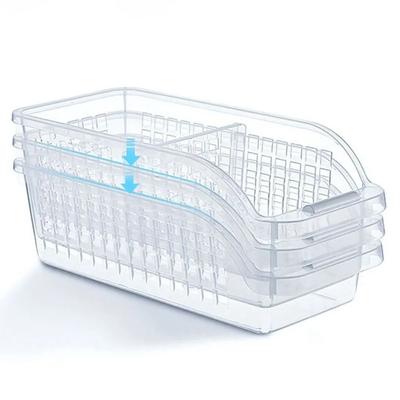 Contenitore in Plastica per Frigo Trasparente Organizzatore Frigorifero cucina Portatile