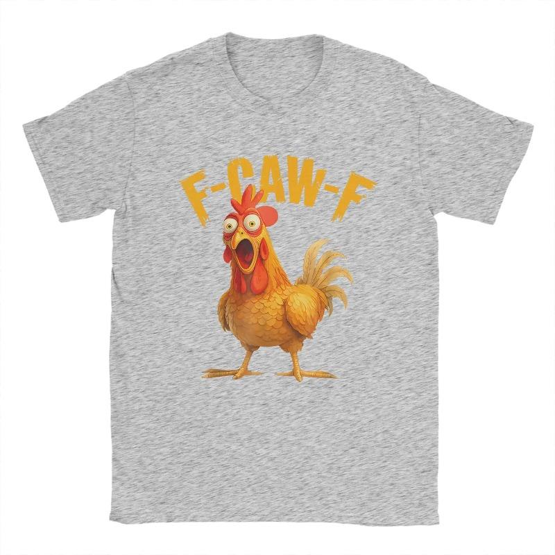 Cotton Funny F Caw F Chicken FCAWF Chicken T-Shirt Men  Funny Tee Shirt Crew Neck Short Sleeve T Shirts  Idea Clothes