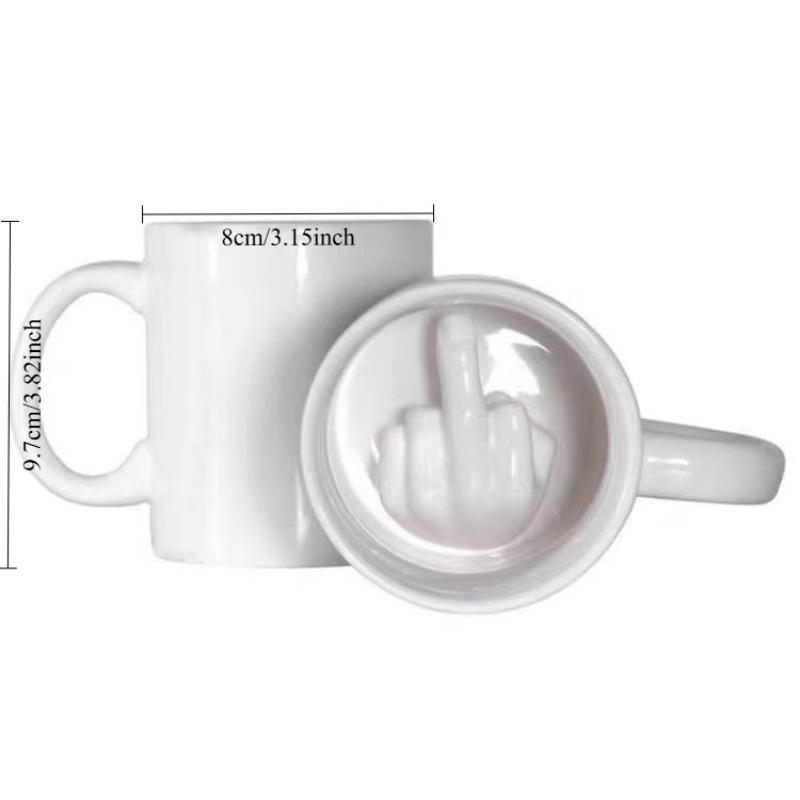 1PC Middle Finger Cup Ceramic Mug Faq Cup Personalized Ceramic Middle Finger Cup Spoof Fuck Cup Vertical Middle Finger