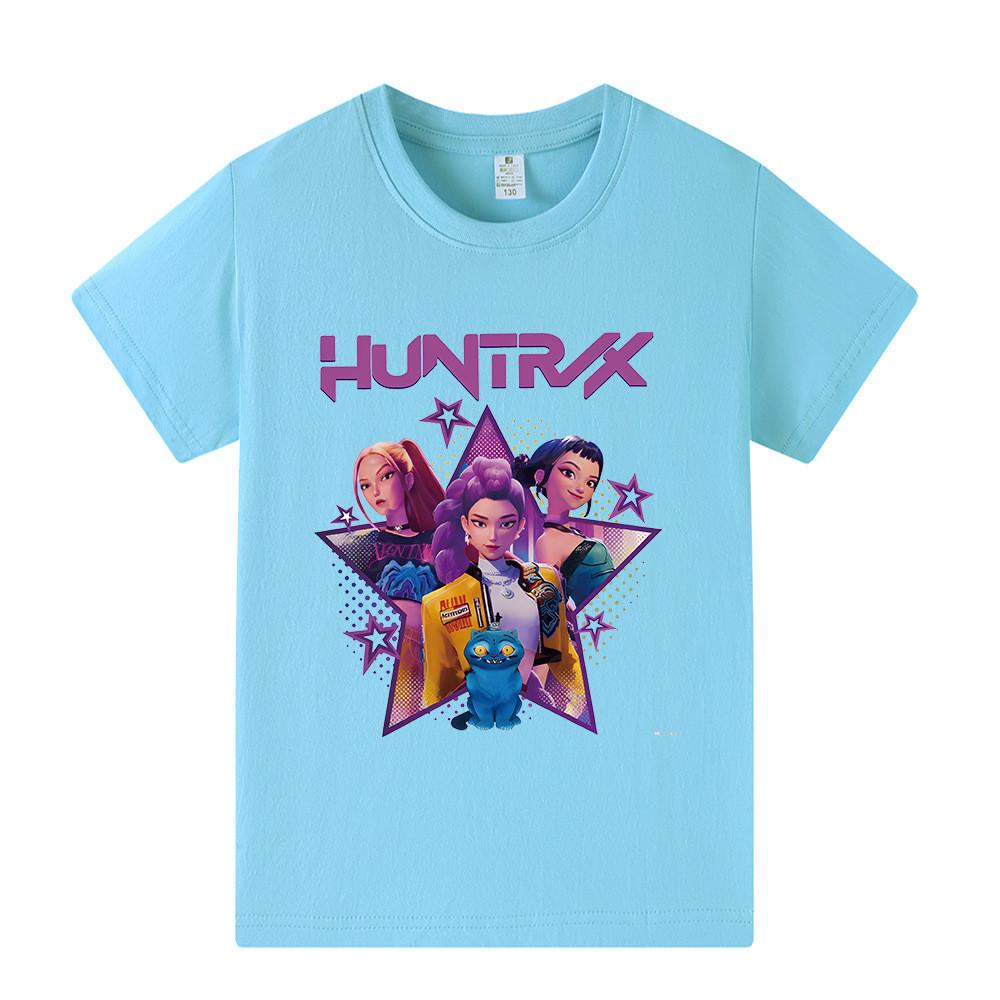 A1220 Kids Boys Girls Kpop Rumi Zoey Mira Print Short Sleeves T-shirt