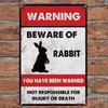 Rabbit Metal Tin Sign Funny Wall Art for Home Bar Coffee Shop Decor Vintage Style Sign Plaque for Office Decoration
