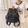 New Y2K Korean Striped Drawstring Backpack Fashion Women'S Kpop School Bag Rucksack Large Capacity Versatile Knapsack Travel Bag