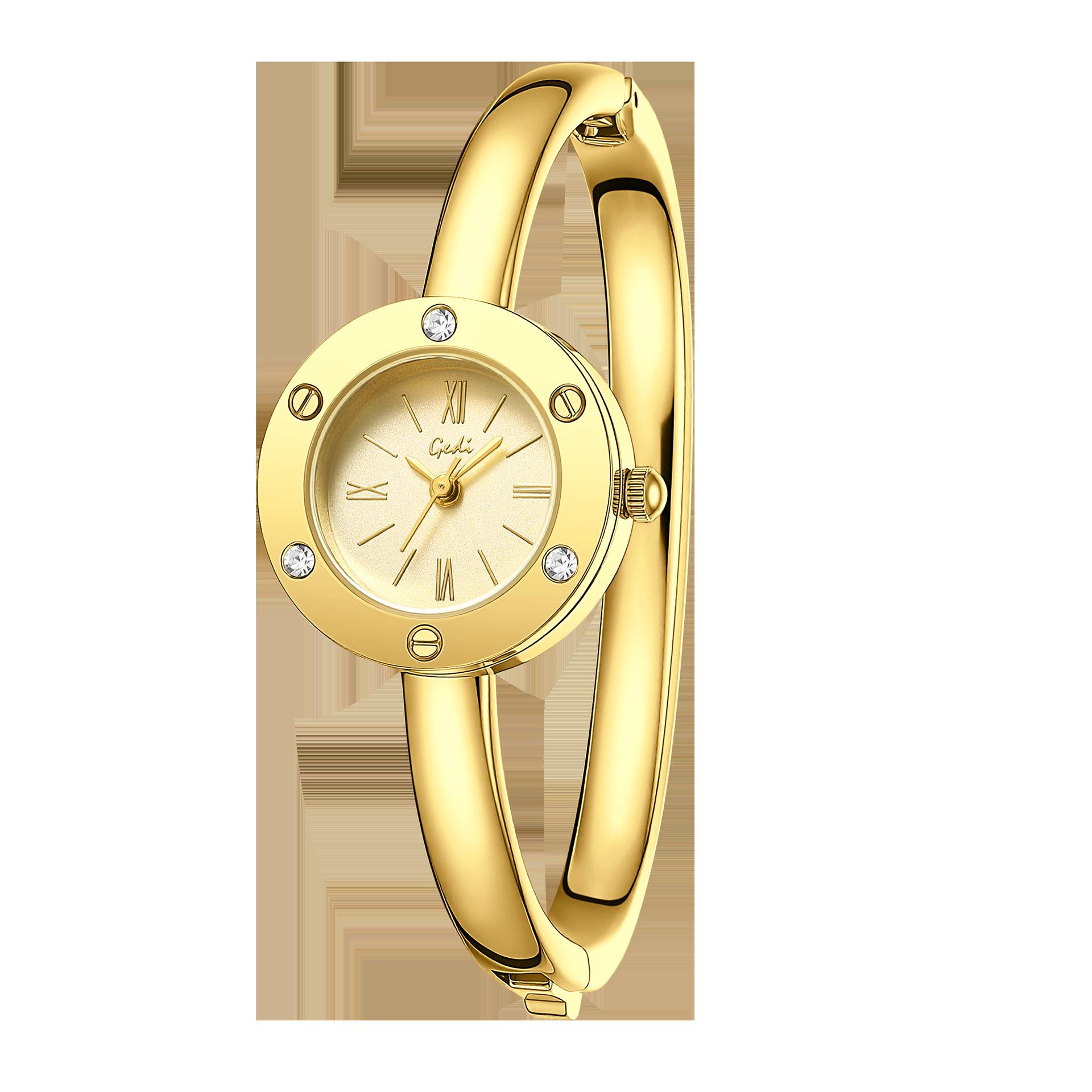 

Roman Numerals Diamond Bracelet Small Gold Watch, Women S Light Luxury Quartz Watch, High-End Commuter Versatile Watch