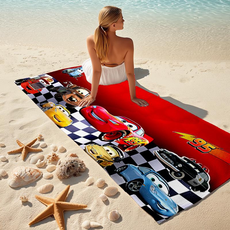 Lightning McQueen Beach Towel Outdoor Camping Beach Towel for Vacation Swim Outdoor Pool Absorbent Bath Towel