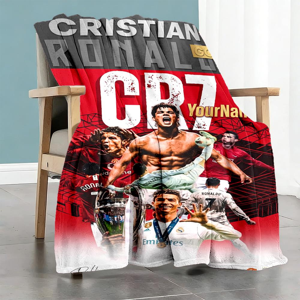 Cristiano Ronaldo 135 Customize Your Name Blanket Throw Personalized Blanket Durable Comfort Great for Bedding Sofa Office Chair Chair
