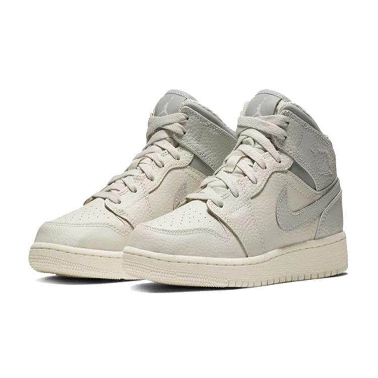 Jordan 1 Mid Light Bone/Wolf Grey 554725-053