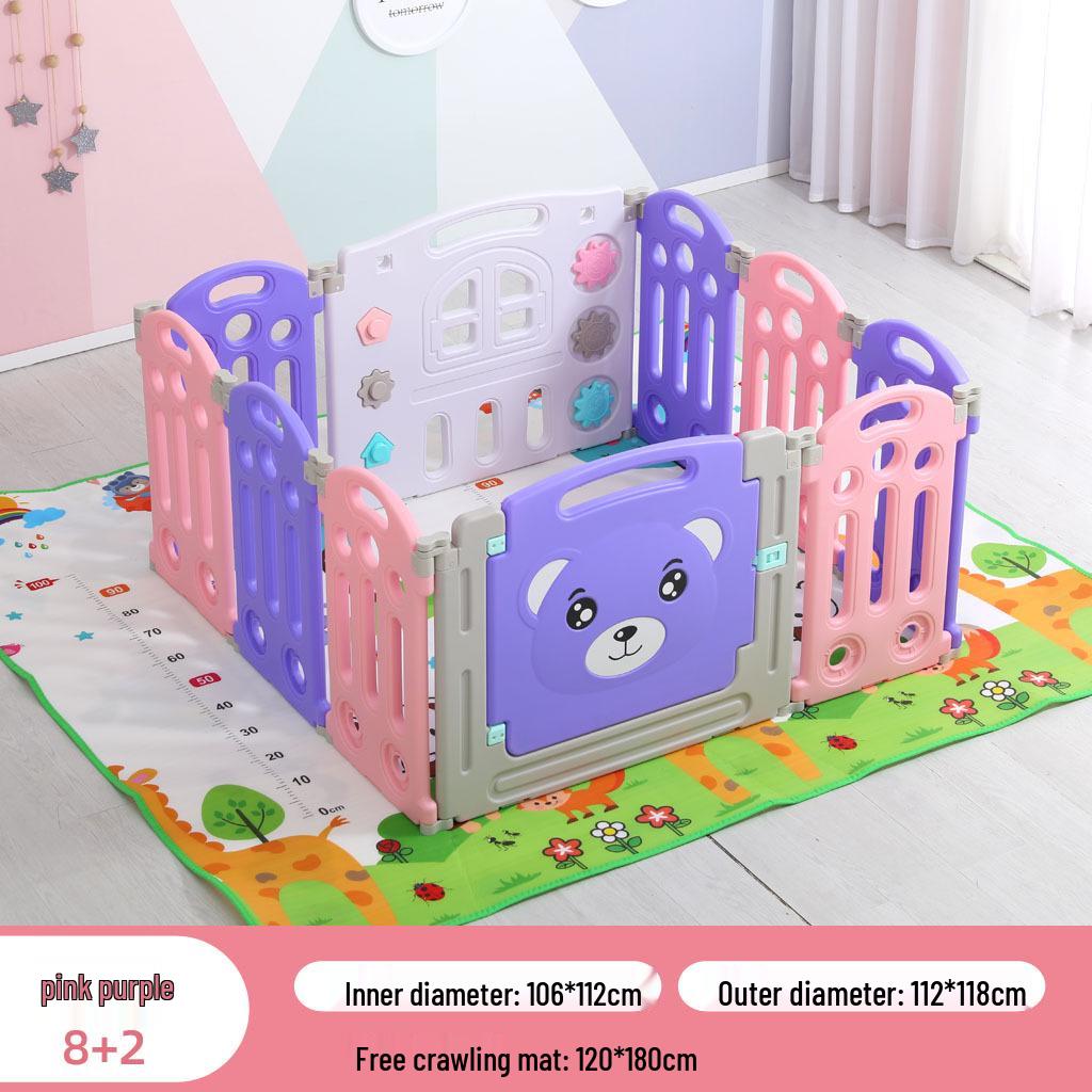 Kids' Indoor/Outdoor Safety Play Fence with Slide - Ideal for Crawling and Walking