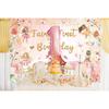 XCKALI Fairy First Birthday Backdrop Floral Fairy Girls 1st Birthday Photography Background Fairy Tale Theme Birthday Party Decorations 7x5FT