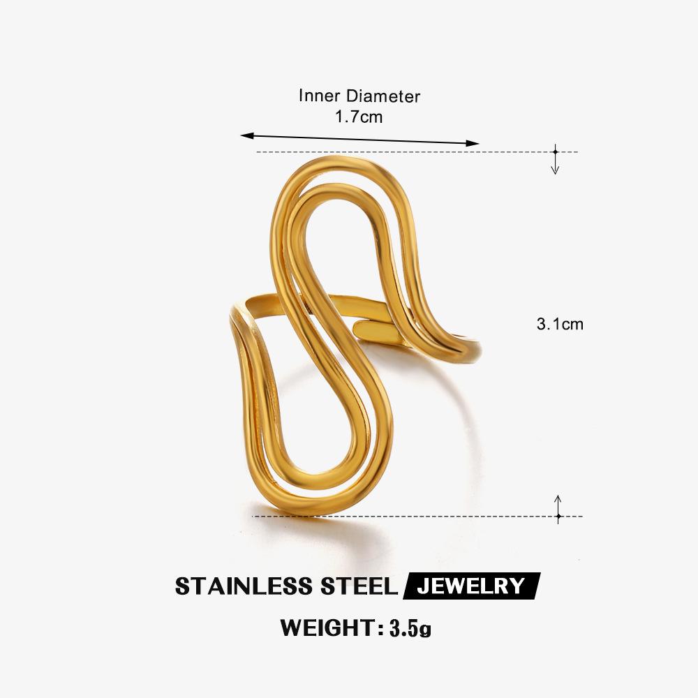 

LATS Fashion Geometric Open Ring Stacked Irregular Ring for Women Party Festival Accessories resizable