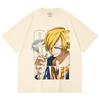 T-shirt Unisex Pesante 100% Cotone 230 g/m² Pezzo Unico Stampa Sanji V62