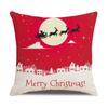 New Red and White Christmas Pillowcase Homewares Cartoon Elk Linen Sofa Pillowcase