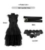 Adult Women's Wednesday Addams Cosplay Prom Dress - Black Halloween Costume