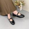 Johnature Retro Mary Janes Shoes Comfortable Round Toe Rivet Shallow Buckle Strap Women's Flat Shoes