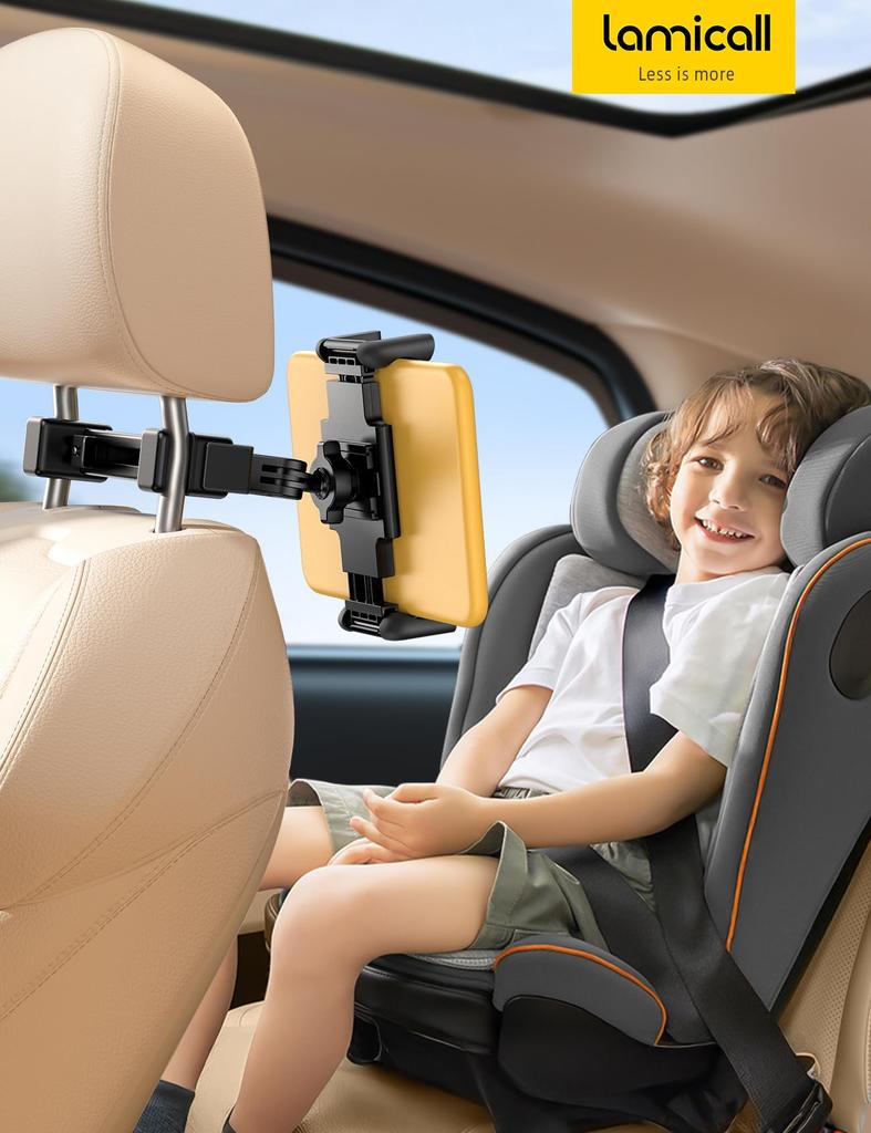 [Foldable Claw/Extendable Arm] Lamicall Car Tablet Holder Rear Seat: Retractable