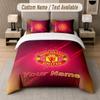 Juego de Cama Personalizado Patrón Manchester United, Estampa Nombre Texto 1 Funda Nórdica más 2 Fundas de Almohada Textil para el Hogar