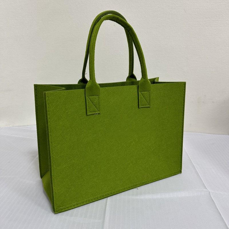 Red Festive Felt Tote Bag for Holiday Gifts and Souvenirs