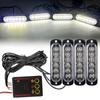 Car Front Grille Lighting 12V 24V Amber LED Emergency Strobe Warning Lights Car Flash Beacon Yellow White Signal Lamp