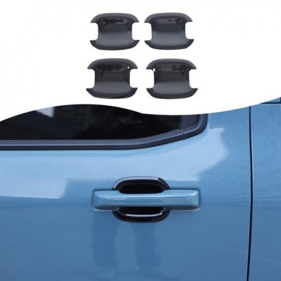 

Glossy Black Exterior Door Handle Bowl Cover Trim For Ford Maverick +