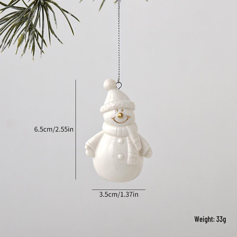 Ensemble Mini Arbre de Noël en Céramique NUCHI et Ornements – Père Noël, Bonhomme de Neige et Décorations de Fêtes