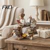 Fashionable Small Ornaments Wooden Reading Desktop for Home Office Decor, Minimalist Figurine, Corrosion-resistant Nordic Decor Creative Art