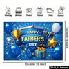 2D Trophy & Mustache Father's Day Banner for Live Streaming and Party Background