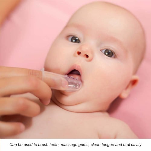 Depisuta Baby Toothbrush, Tongue Brush, Baby Finger Toothbrush, Oral Cleaning Tool for Babies, Toddlers, and Children