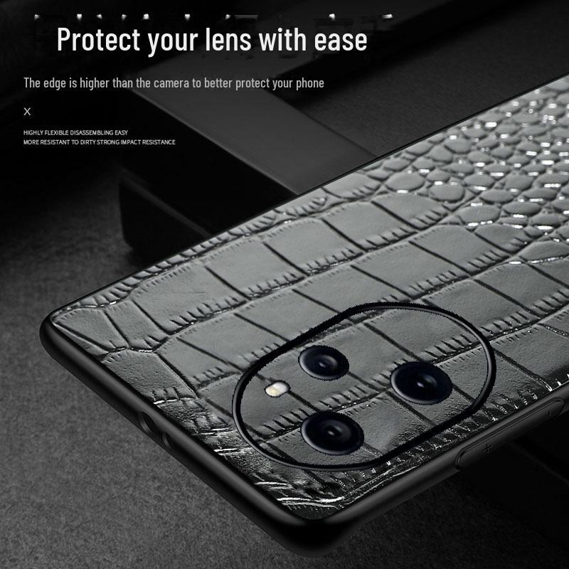 Luxury Genuine Leather Crocodile Pattern Case for Honor 70 Series