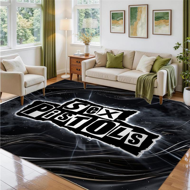 Sex Pistols Design Crystal Velvet Rug Soft Decorative Mat for Bedroom Entrance