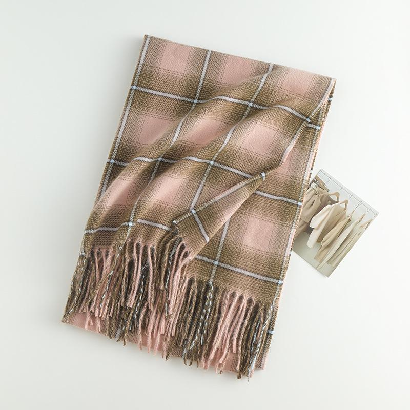 Damen High-End 2025 Karoschal: Imitation Kaschmir, Koreanischer Stil, Vielseitiger Herbst/Winter Warmer Nackenwärmer Schal.