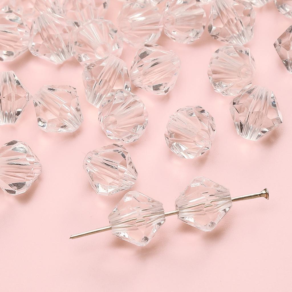 Handmade Beads Diamond-shaped Faceted Beads Acrylic Transparent Irregular Faceted Round Beads Beads DIY Bracelet Cell Phone Chain Jewelry Loose Beads